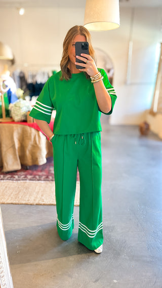 Wide Leg Pant Set Green