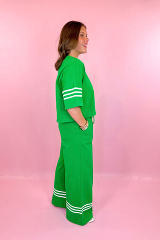 Wide Leg Pant Set Green