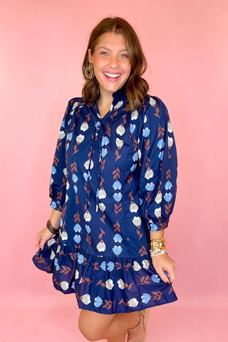 navy floral dress
