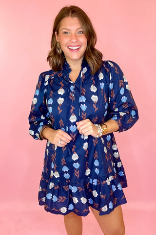 navy floral dress