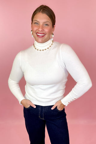 Toasty Vibes Turtleneck Top Cream