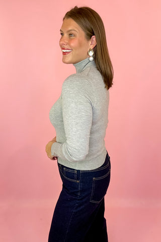 Toasty Vibes Turtleneck Top Grey