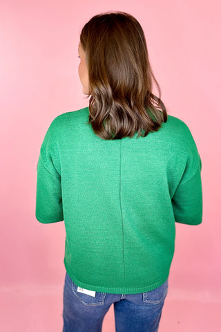 Short Sleeve Sweater Green