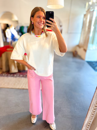 Short Sleeve Sweater Ivory