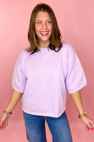True Classic Short Sleeve Sweater Lilac