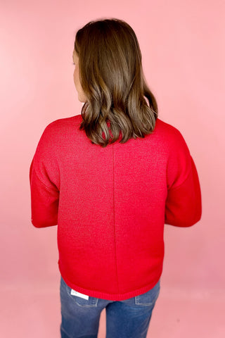 Short Sleeve Sweater Red