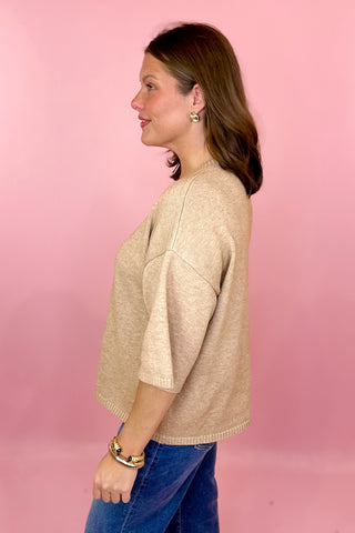 Short Sleeve Sweater Taupe