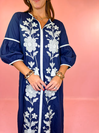 Victoria Dunn Midi Dress Royal Vine