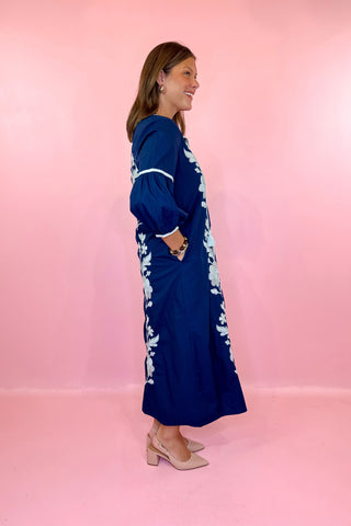 Victoria Dunn Midi Dress Royal Vine