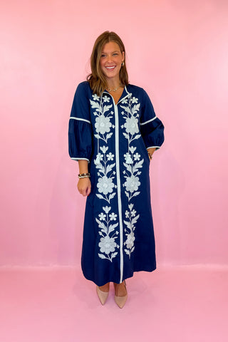 Victoria Dunn Midi Dress Royal Vine