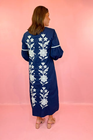 Victoria Dunn Midi Dress Royal Vine