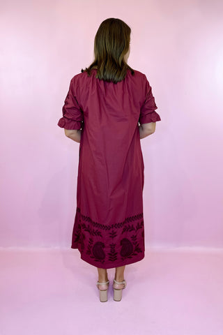 Victoria Dunn Maxi Dress Garnet Paisley
