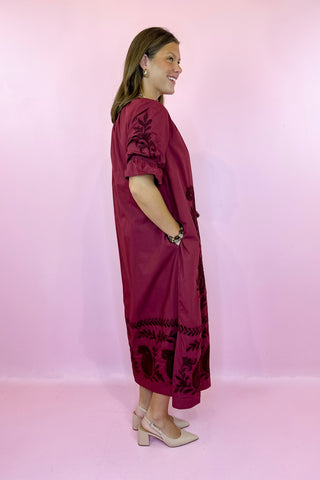 Victoria Dunn Maxi Dress Garnet Paisley