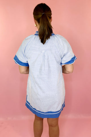 Striped Mini Dress Blue