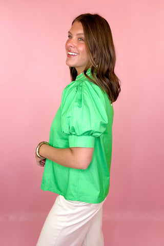 Embroidered Top Green
