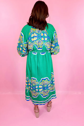 Abstract Midi Dress Green