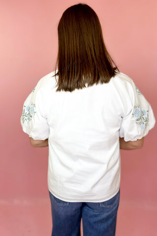 Embroidered Top White