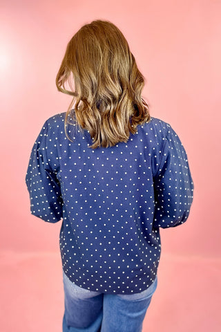 Polka Dot Top Navy