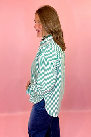 Striped Button Down Green