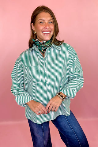 Striped Button Down Green