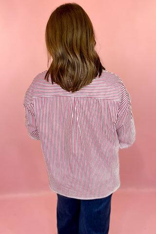 Striped Button Down Red