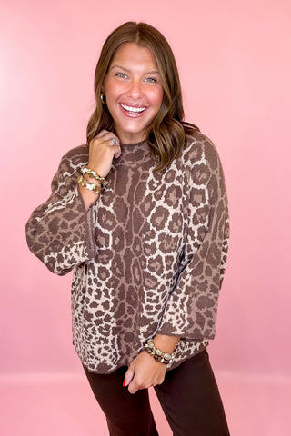 Cheetah Mock Neck Sweater
