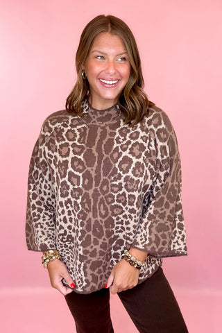 Cheetah Mock Neck Sweater