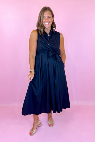 Sleeveless Midi Dress - Black