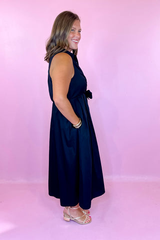 Sleeveless Midi Dress - Black