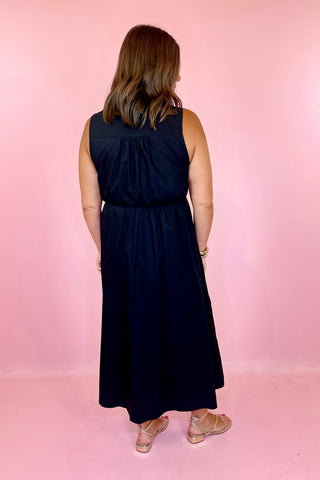 Sleeveless Midi Dress - Black