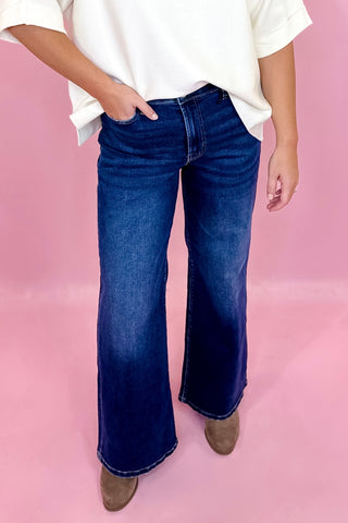 Wren High Rise Wide Leg Jean - Dark Wash