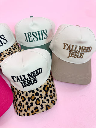 Y'all Need Jesus Baseball Cap Leopard