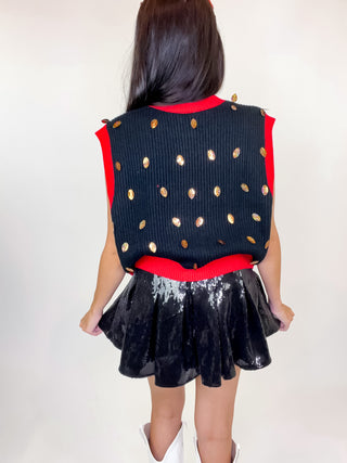 Queen Of Sparkles: Down Set Sparkle Sweater Vest (Reg + Curvey)