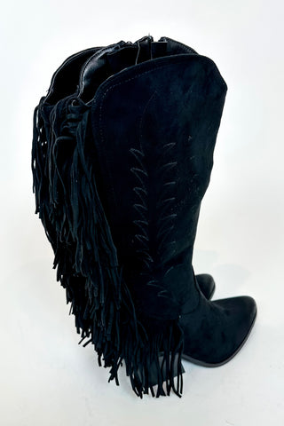 Dusty Suede Fringe Boots