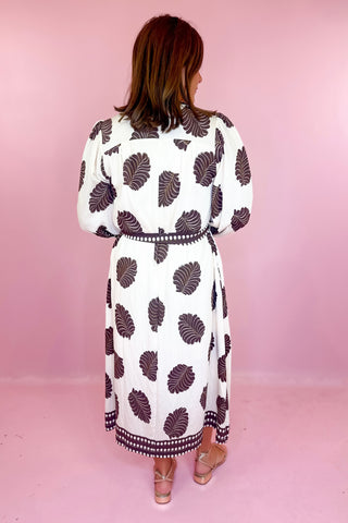 Just Around The Corner Floral Midi Dress Natural