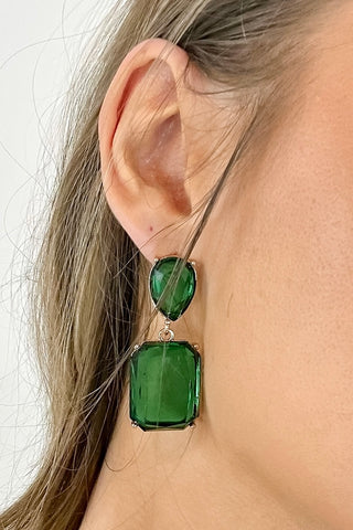 Pear and Emerald Dangle Earrings