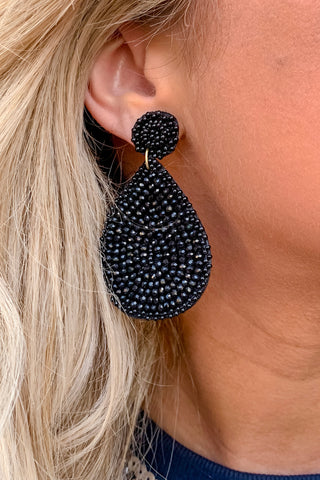 Glass Beaded Teardrop Earrings