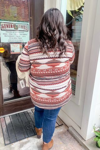 Curvey Aztec Dreams Top In Rust