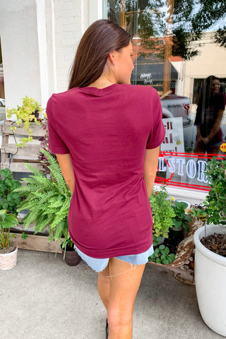 Vidalia Indians Vintage Boyfriend Tee in Maroon