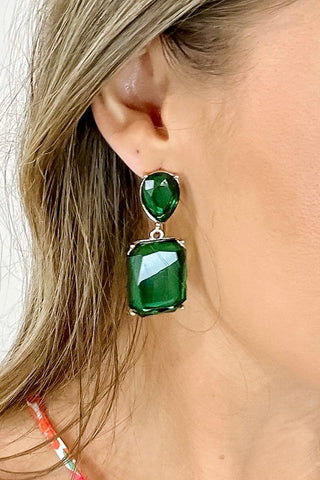 Pear and Emerald Dangle Earrings