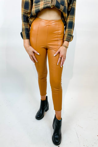 Run The World Leather Pant In Ginger